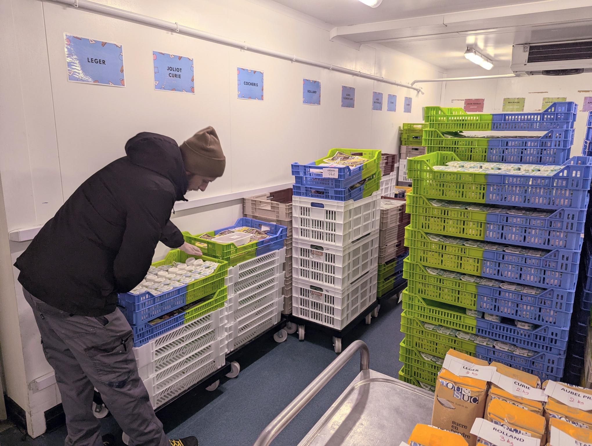 Répartition des denrées par écoles