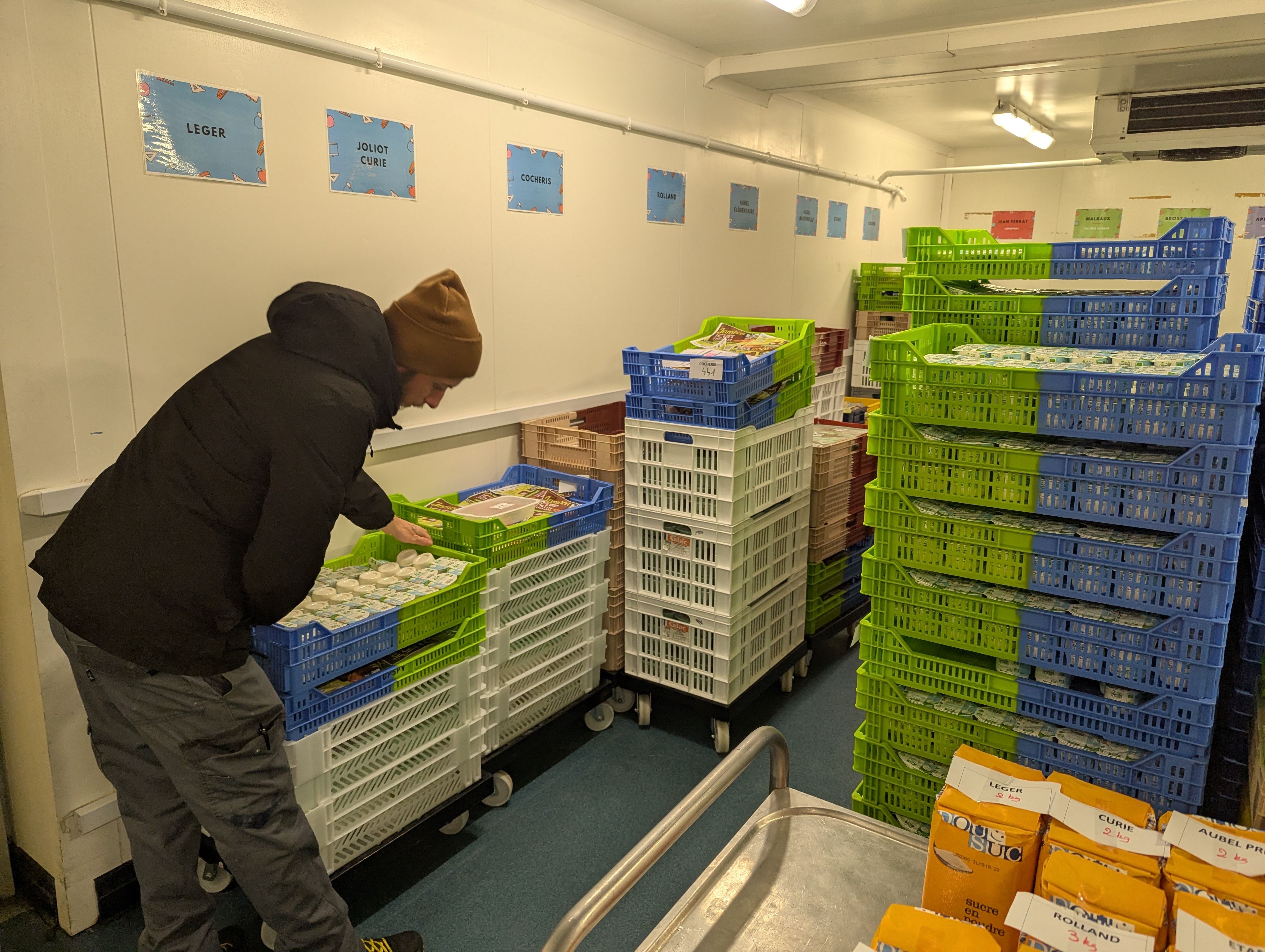 Répartition des denrées par écoles